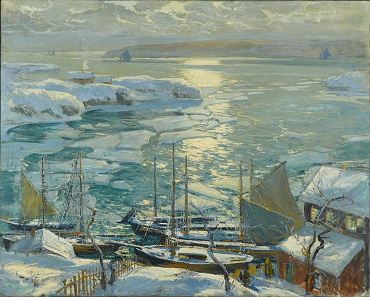 Jonas Lie The Old Ships Draw to Home Again - Hand Painted Oil Painting