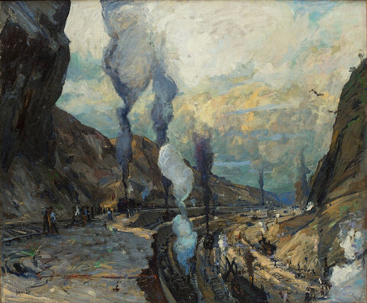 Jonas Lie Culebra Cut - Hand Painted Oil Painting
