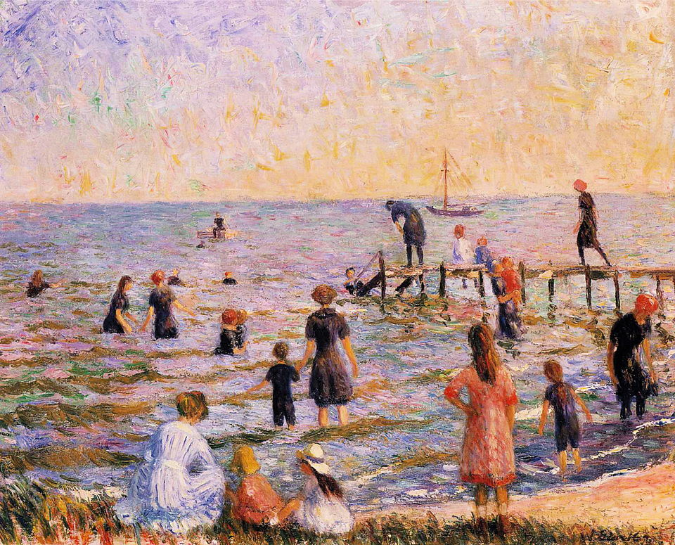 William James Glackens Bathing at Bellport - Hand Painted Oil Painting