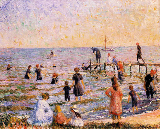 William James Glackens Bathing at Bellport - Hand Painted Oil Painting