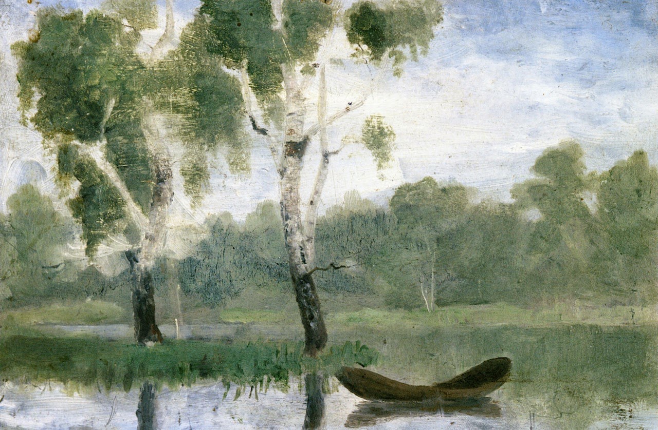 Edvard Munch Small Lake with Boat - Hand Painted Oil Painting