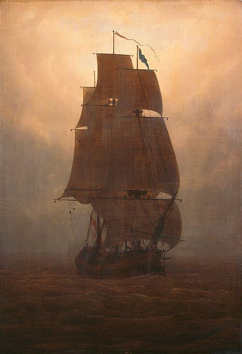 Caspar David Friedrich Sailing Ship - Hand Painted Oil Painting