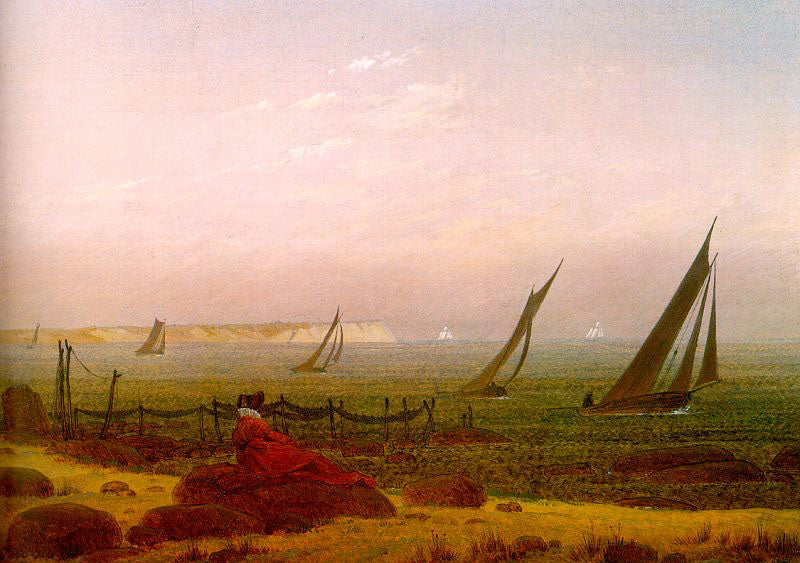Caspar David Friedrich Woman on the Beach of Rügen - Hand Painted Oil Painting