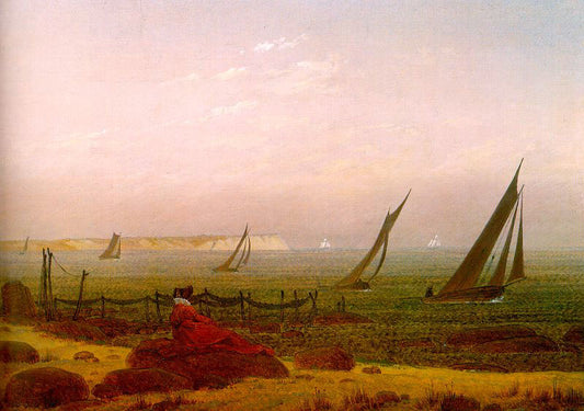 Caspar David Friedrich Woman on the Beach of Rügen - Hand Painted Oil Painting