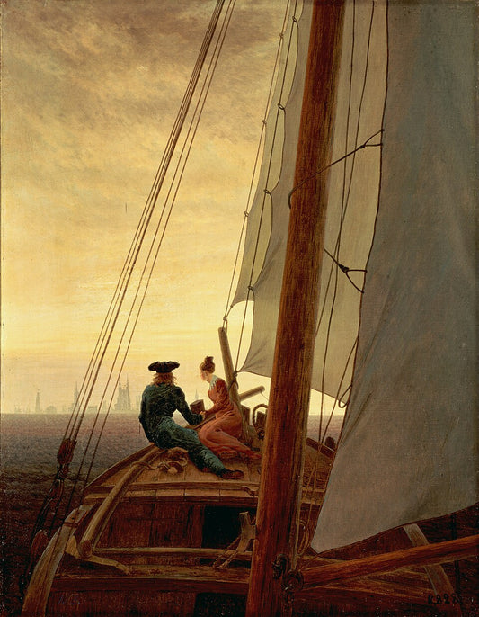 Caspar David Friedrich On the Sailing Boat - Hand Painted Oil Painting