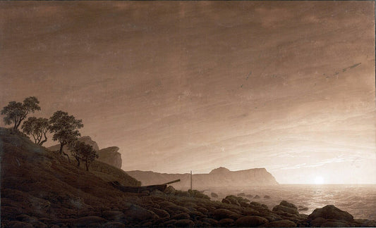 Caspar David Friedrich View of Arkona with Moon Rising - Hand Painted Oil Painting