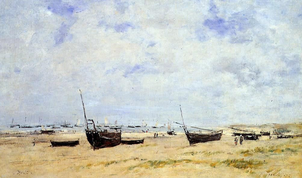  Eugene-Louis Boudin Berck, The Beach at Low Tide - Hand Painted Oil Painting