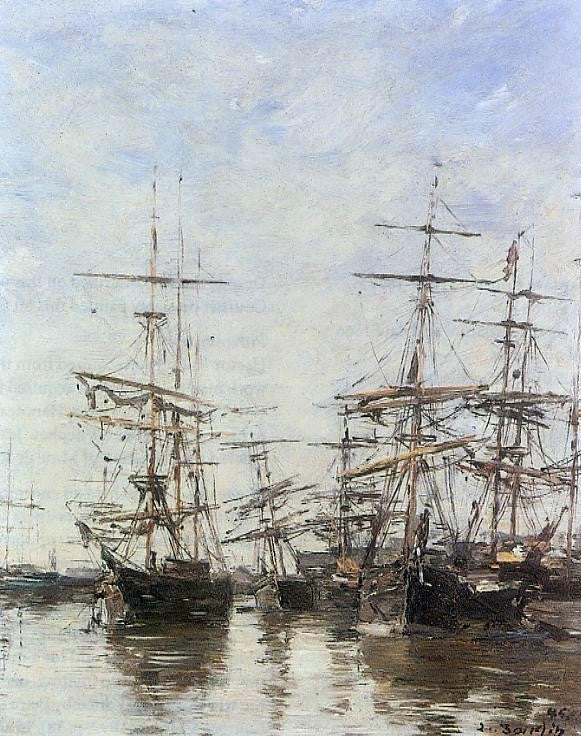  Eugene-Louis Boudin The Port - Hand Painted Oil Painting