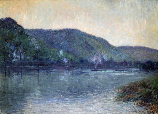  Gustave Loiseau Boats on the Seine at Oissel - Hand Painted Oil Painting