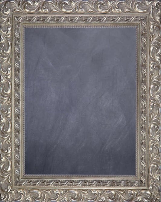 Framed Chalkboard - with Ornate Antique Silver Finish Frame