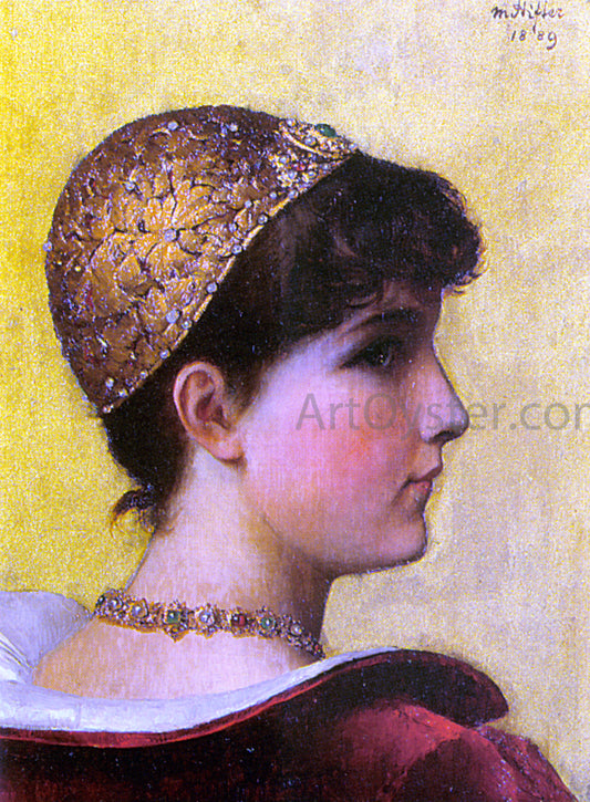  Moritz Stifter A Beauty in Historical Costume - Hand Painted Oil Painting
