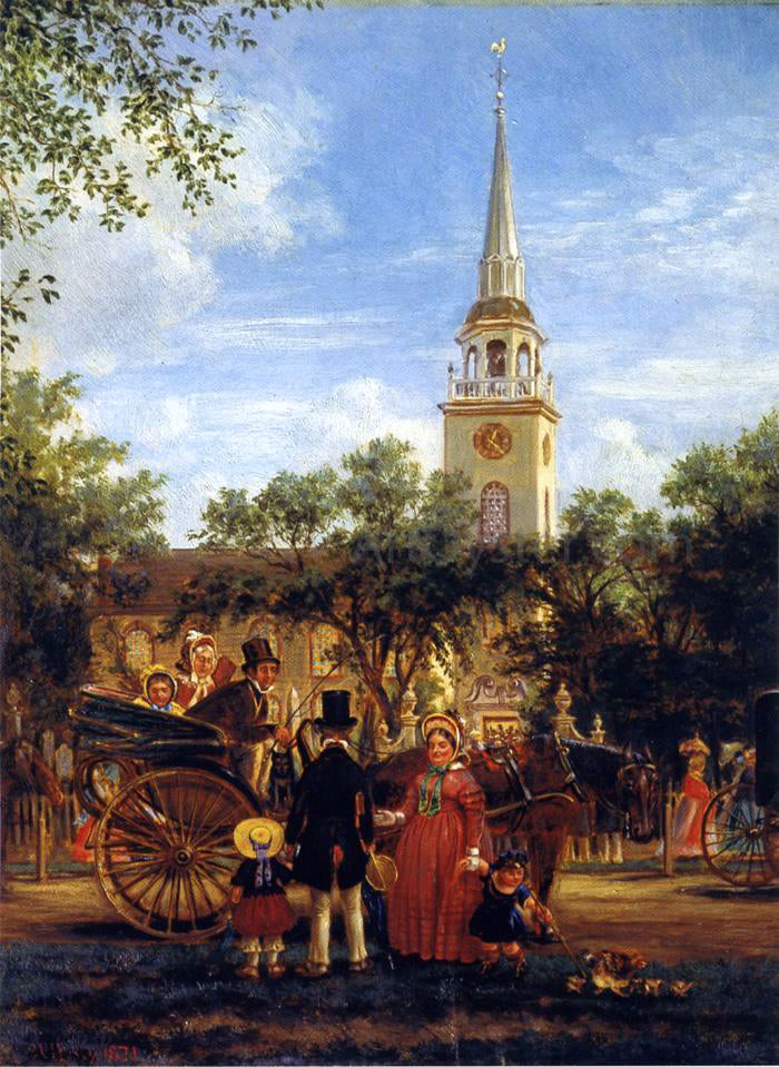  Edward Lamson Henry Chat After Meeting - Hand Painted Oil Painting