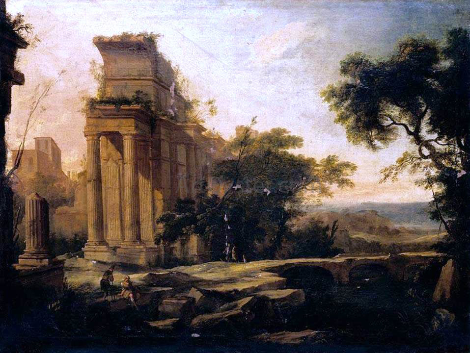  Pierre-Antoine Patel A Classical Landscape - Hand Painted Oil Painting