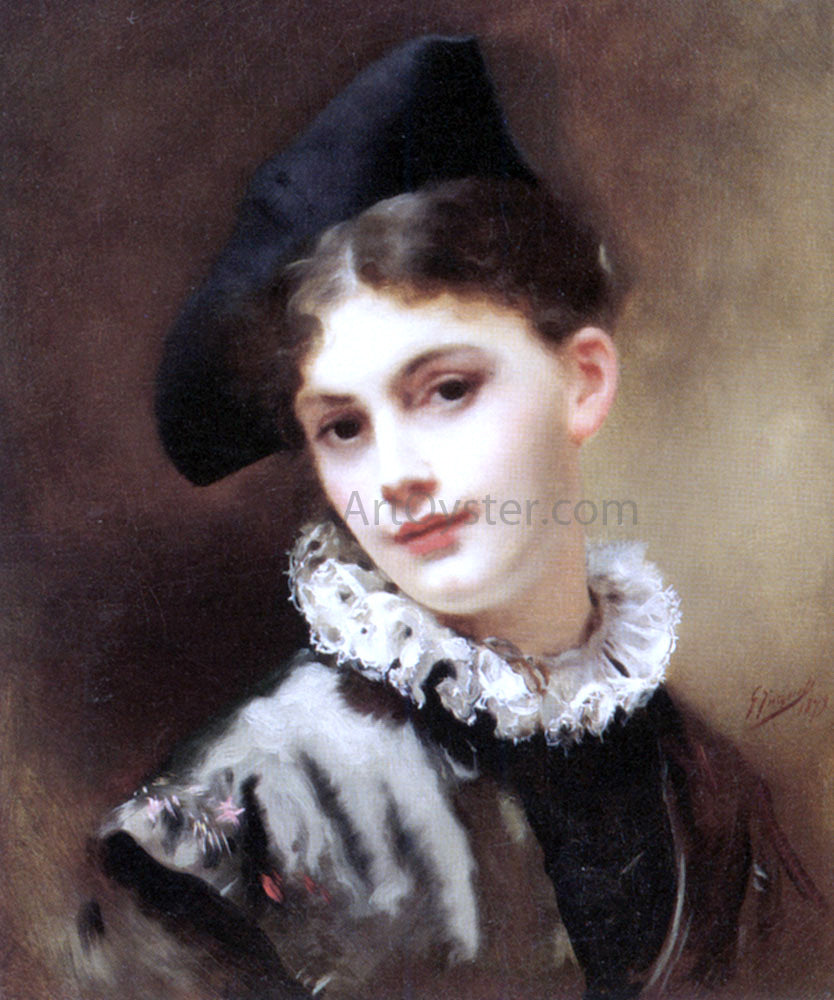  Gustave Jean Jacquet A Coquettish Smile - Hand Painted Oil Painting