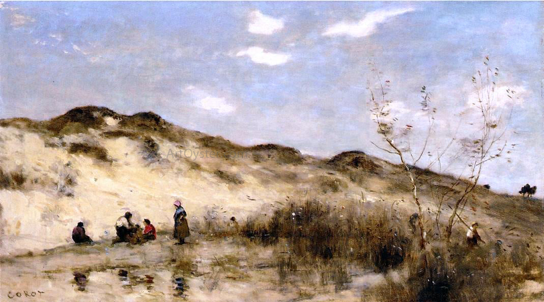  Jean-Baptiste-Camille Corot A Dune at Dunkirk - Hand Painted Oil Painting