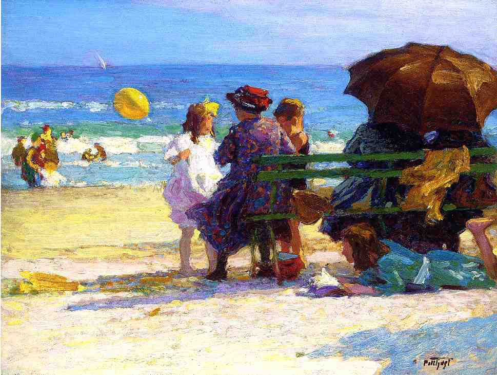  Edward Potthast A Family Outing - Hand Painted Oil Painting