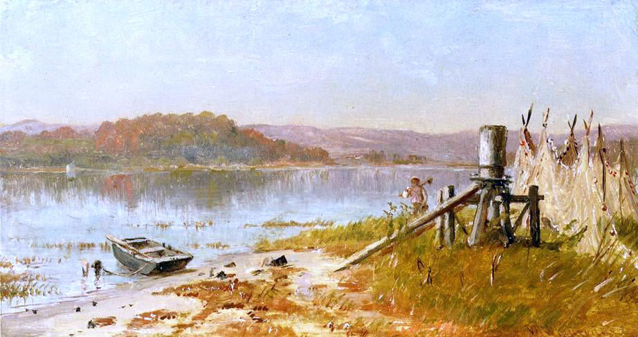  Thomas Worthington Whittredge A Fisherman's Windlass, Sketch on the Hudson - Hand Painted Oil Painting