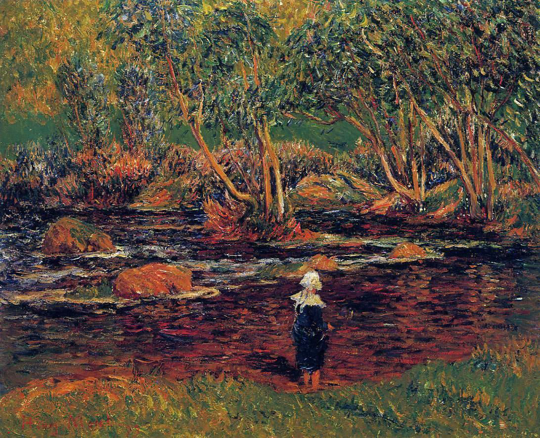  Henri Moret Ford, Pont-Aven River - Hand Painted Oil Painting