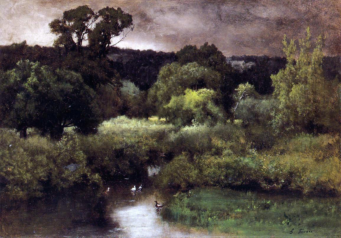  George Inness A Gray, Lowery Day - Hand Painted Oil Painting