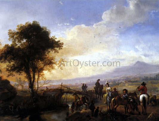  Philips Wouwerman A Hawking Party - Hand Painted Oil Painting