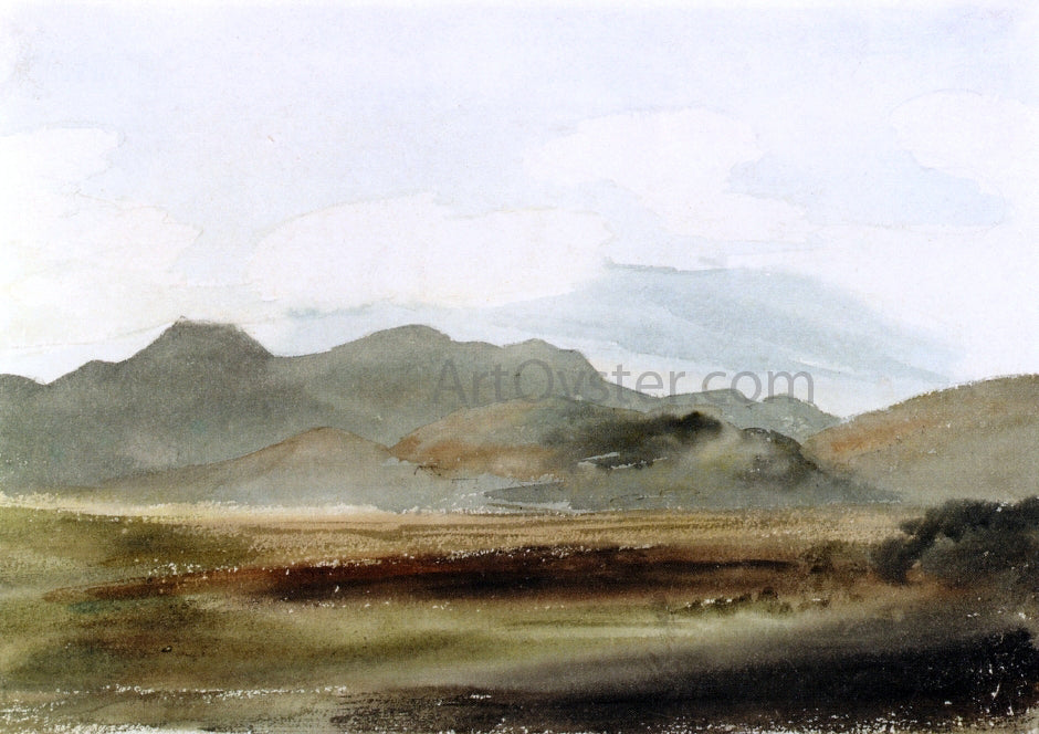  Cornelius Varley A Hilly Landscape - Hand Painted Oil Painting