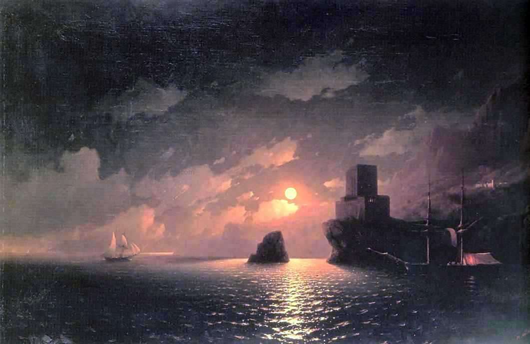 Ivan Constantinovich Aivazovsky A Lunar Night - Hand Painted Oil Painting