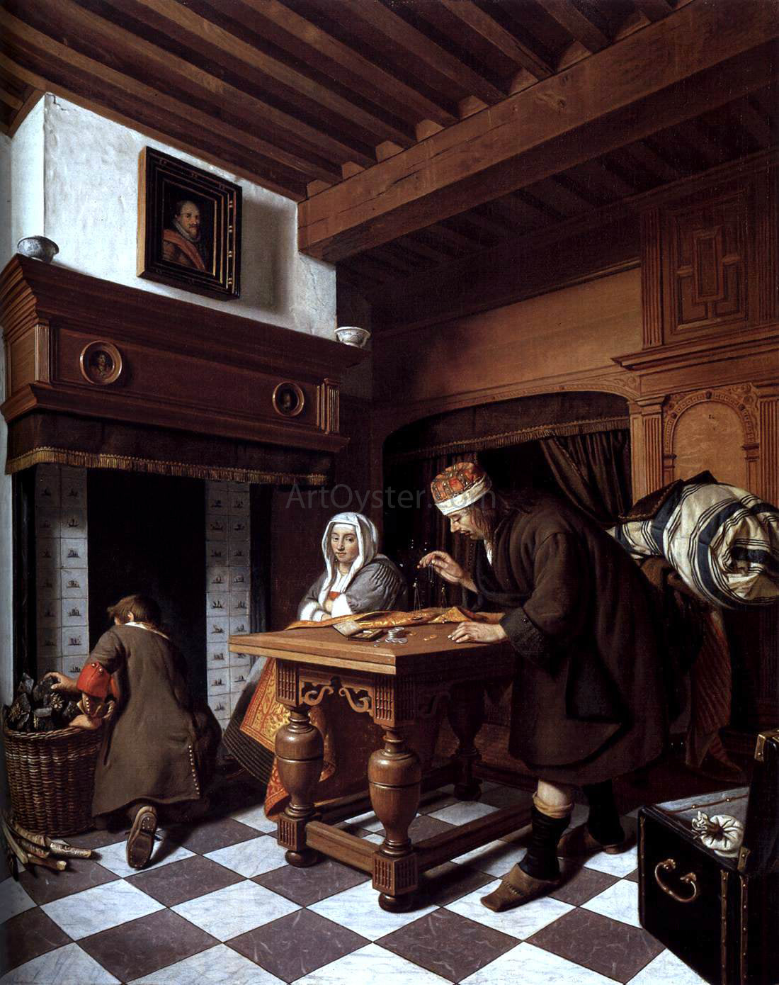  Cornelis De Man A Man Weighing Gold - Hand Painted Oil Painting
