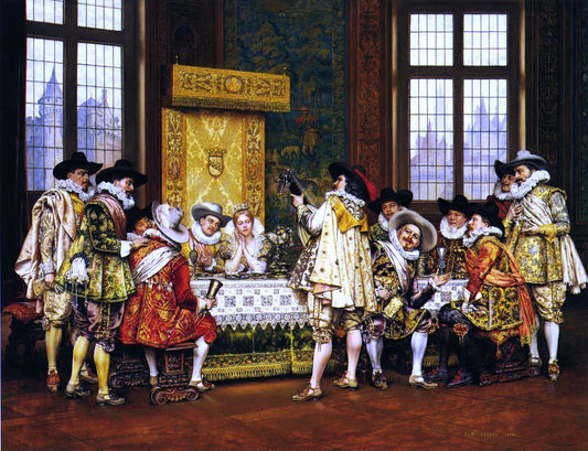  Adolphe Alexander Lesrel A Musical Interlude - Hand Painted Oil Painting