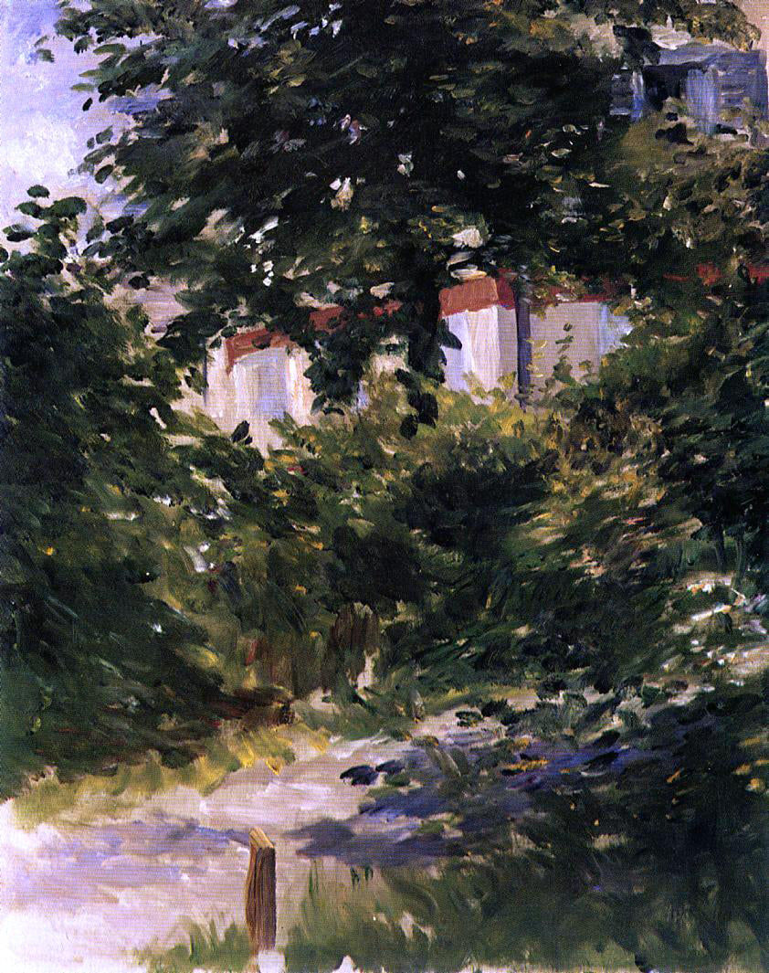  Edouard Manet A Path in the Garden at Rueil - Hand Painted Oil Painting