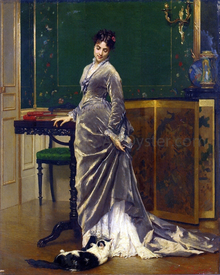  Gustave-Leonard De Jonghe Playful Moment - Hand Painted Oil Painting