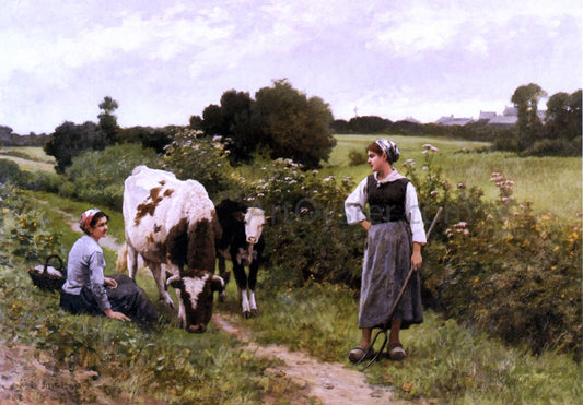 Edouard Bernard Debat-Ponsan A Rest Along the Way - Hand Painted Oil Painting