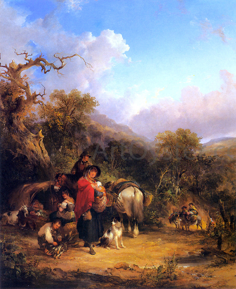  Senior William Shayer A Rest by the Roadside - Hand Painted Oil Painting