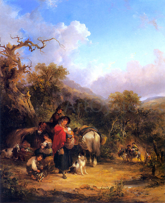  Senior William Shayer A Rest by the Roadside - Hand Painted Oil Painting