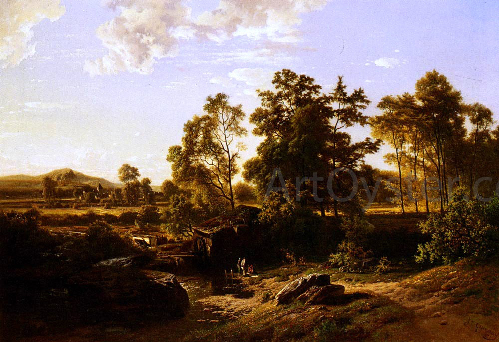  Joseph Quinaux A River Landscape With A Mill - Hand Painted Oil Painting