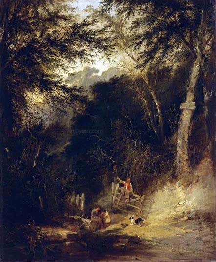  Henry John Boddington A Rustic Conversation - Hand Painted Oil Painting