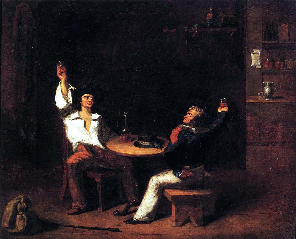  George H Comegys A Sailor of the U.S.S. Constitution, Toasting a New Recruit in a Saloon - Hand Painted Oil Painting