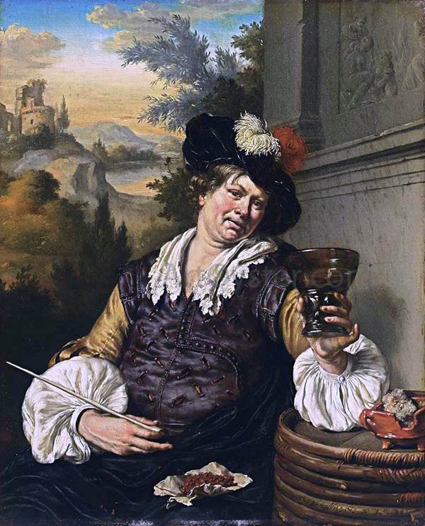  Willem Van Mieris A Seated Man - Hand Painted Oil Painting