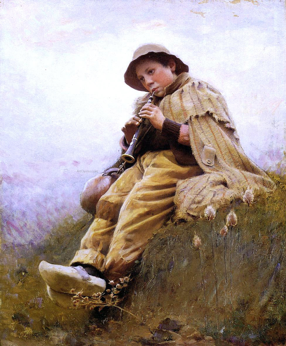  Charles Sprague Pearce A Shepherd Boy - Hand Painted Oil Painting