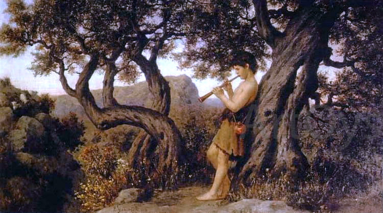  Henryk Hector Siemiradzki Shepherd Playing Flute - Hand Painted Oil Painting