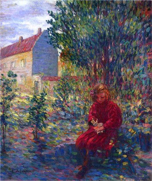  Henri Lebasque A Small Girl with Her Doll - Hand Painted Oil Painting