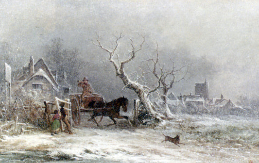  George Augustsus Williams A Snow Storm - Hand Painted Oil Painting