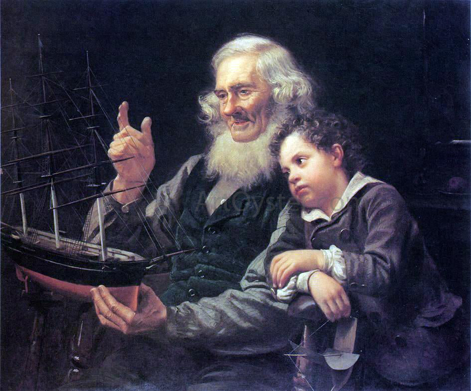  John George Brown A Story of the Sea - Hand Painted Oil Painting