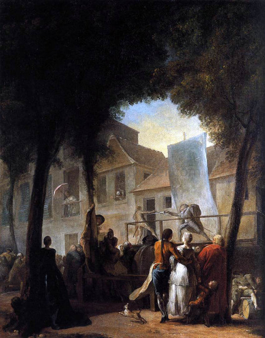  Gabriel De Saint-Aubin Street Show in Paris (La Parade du Boulevard) - Hand Painted Oil Painting
