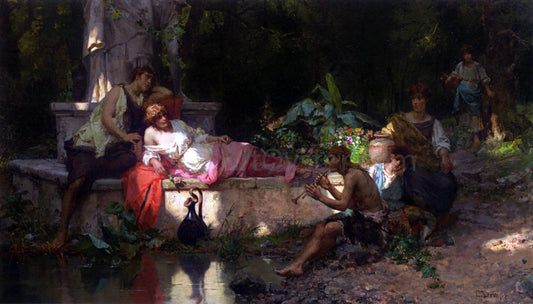  Cesare Augusto Detti A Summer Idyll - Hand Painted Oil Painting