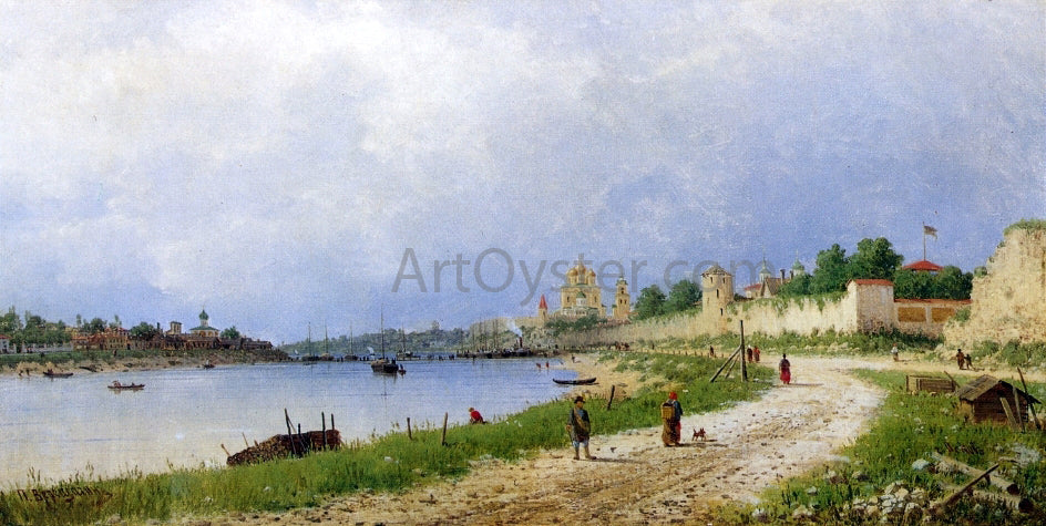  Piotr Petrovitsch Veretschchagin View of Pskov along the River Velikaja - Hand Painted Oil Painting