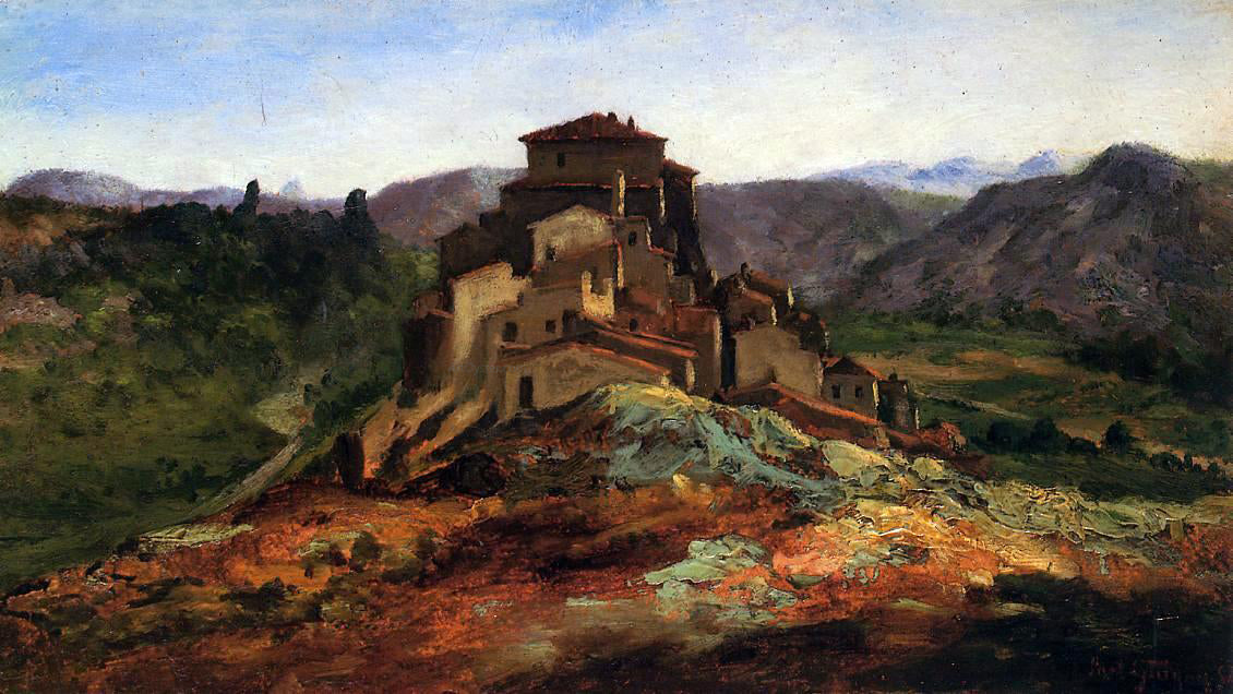  Paul-Camille Guigou A Village in Vaucluse - Hand Painted Oil Painting