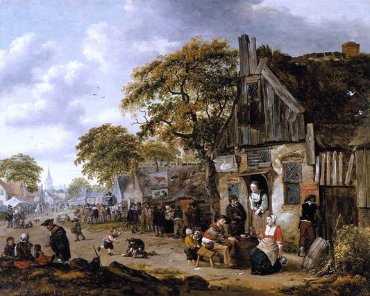  Salomon Rombouts Village Street Scene - Hand Painted Oil Painting