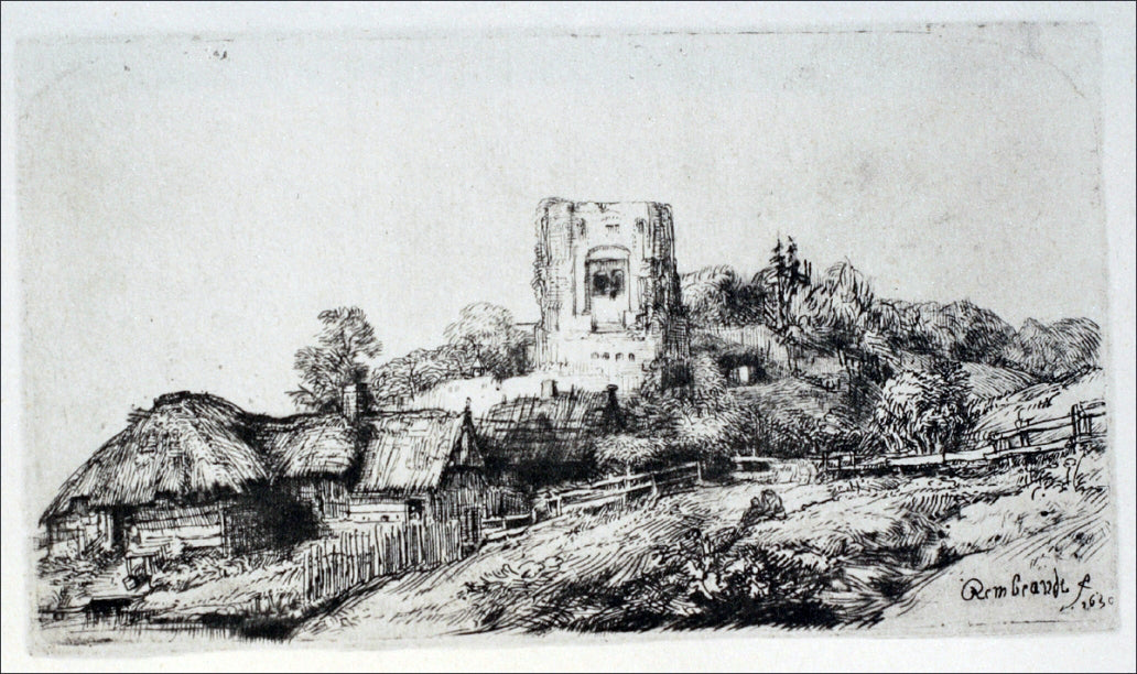  Rembrandt Van Rijn Village with a Square Tower - Hand Painted Oil Painting