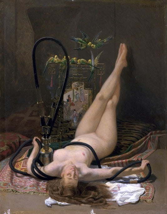  Charles Edmond Delort A Voluptuous Smoke - Hand Painted Oil Painting