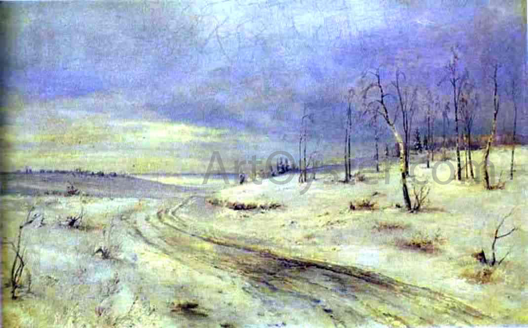  Alexei Kondratevich Savrasov A Winter Road - Hand Painted Oil Painting